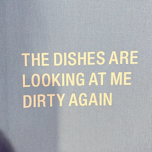 NWT Sky blue About Face Designs kitchen tea towel DIRTY DISHES funny saying - Picture 5 of 8